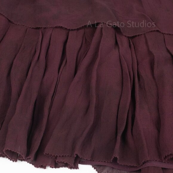 LoveShackFancy Burgundy Mini Skirt - Picture 3 of 7